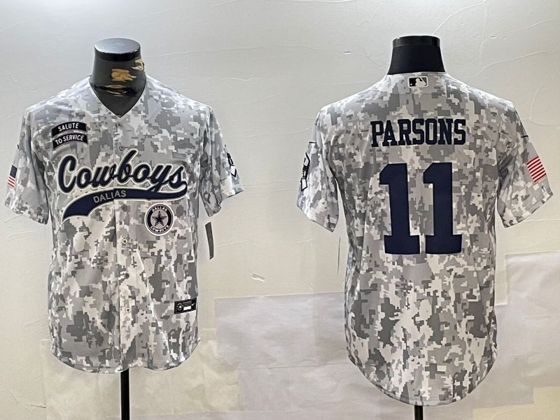 Men Dallas Cowboys #11 Parsons Nike Arctic Camo 2024 Salute to Service Limited NFL Jersey style 3->dallas cowboys->NFL Jersey
